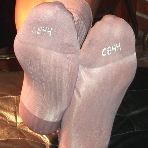 2PR Men's Sheer Taupe Thick N Thin with Pattern, Cap Toe Cap Heel Socks - 10 -13 - Picture 2 of 13